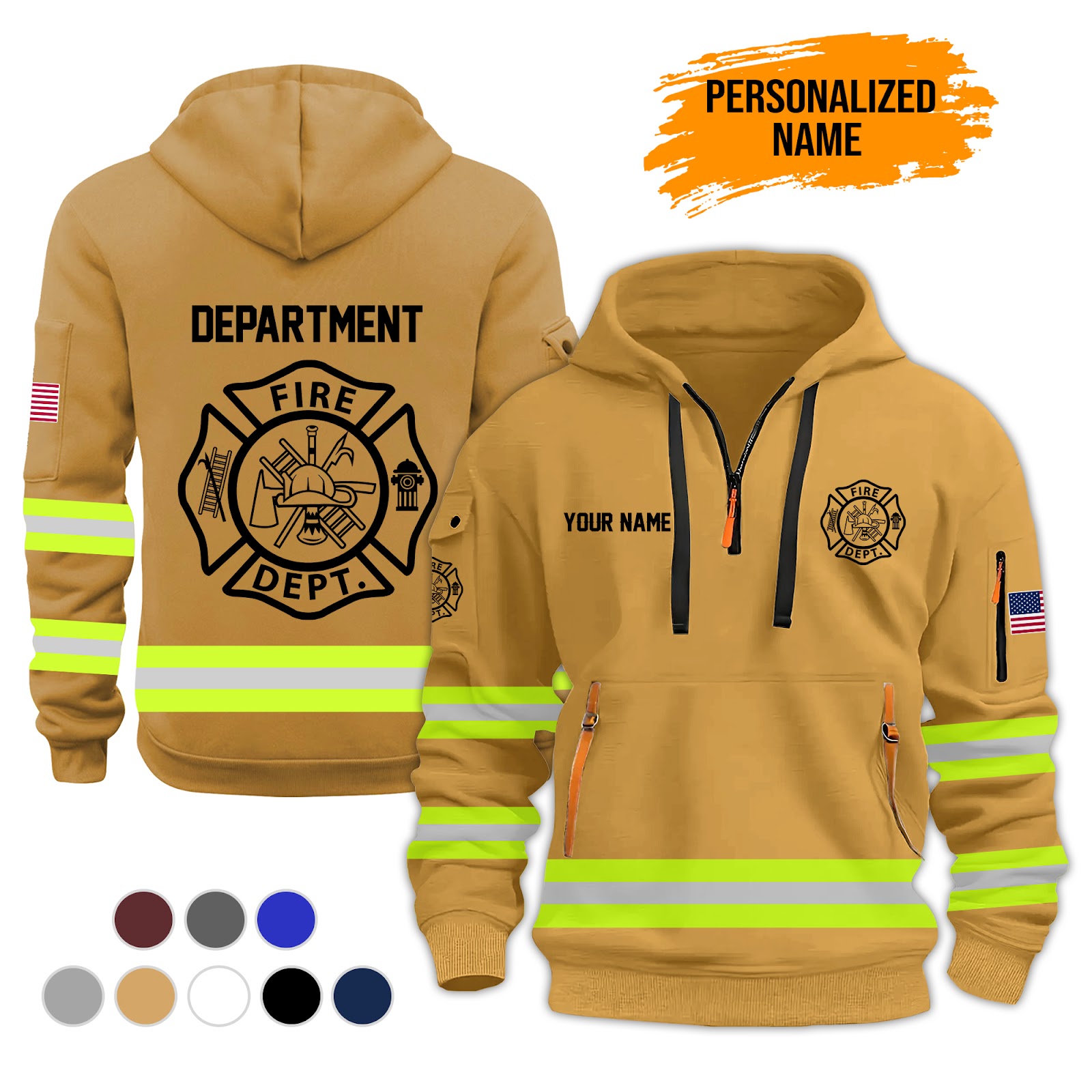 6228113-personalized-name-love-firefighter-3d-quarter-zip-hoodie-gl286-3.jpg Custom Love Firefighter 3D Quarter Zip Hoodie - photo 3