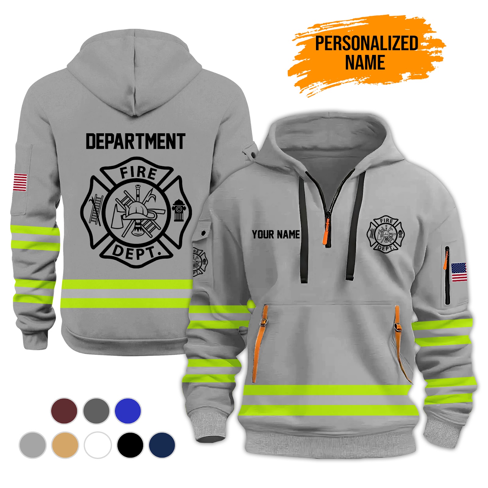 6228113-personalized-name-love-firefighter-3d-quarter-zip-hoodie-gl286-4.jpg Custom Love Firefighter 3D Quarter Zip Hoodie - photo 4