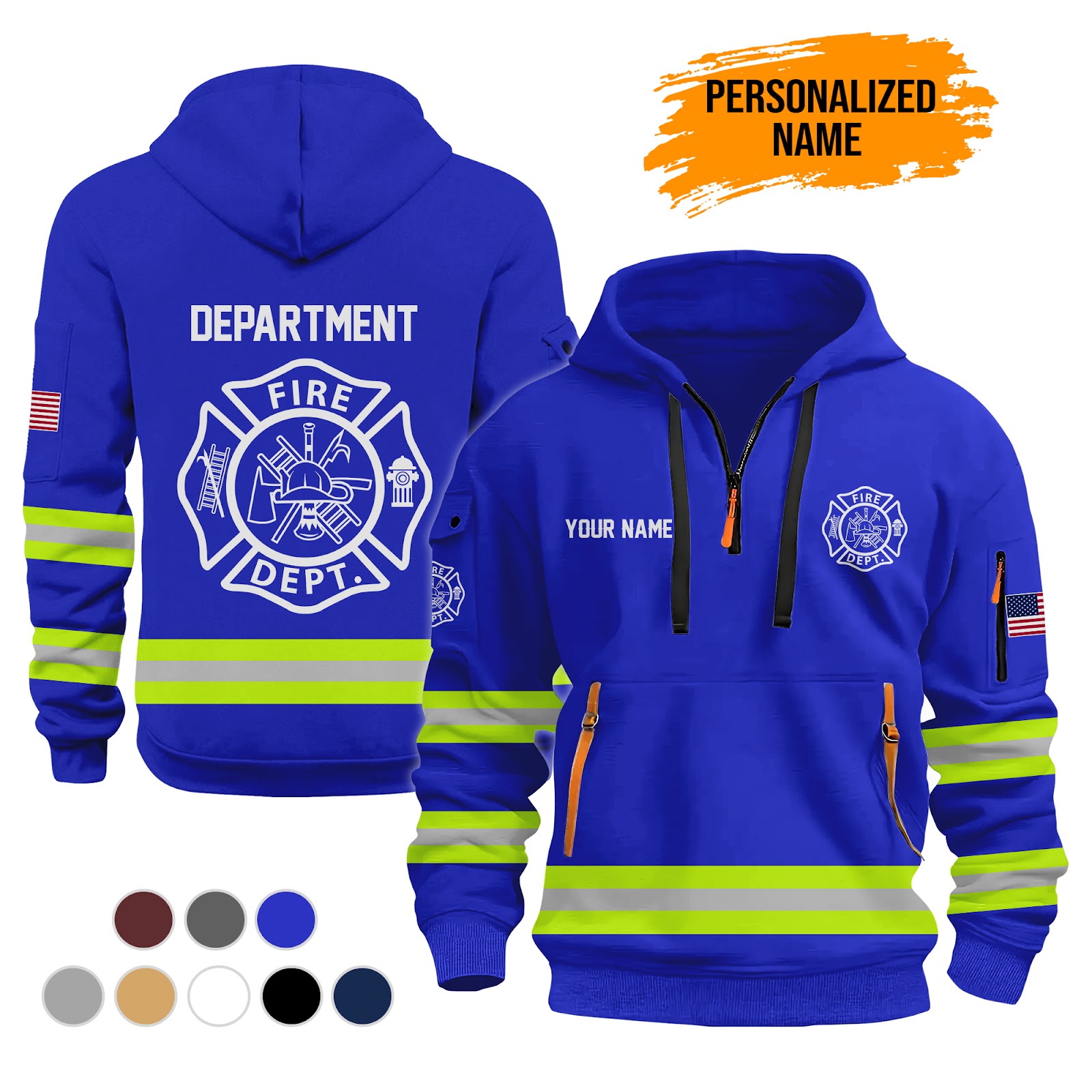 6228113-personalized-name-love-firefighter-3d-quarter-zip-hoodie-gl286-5.jpg Custom Love Firefighter 3D Quarter Zip Hoodie - photo 5