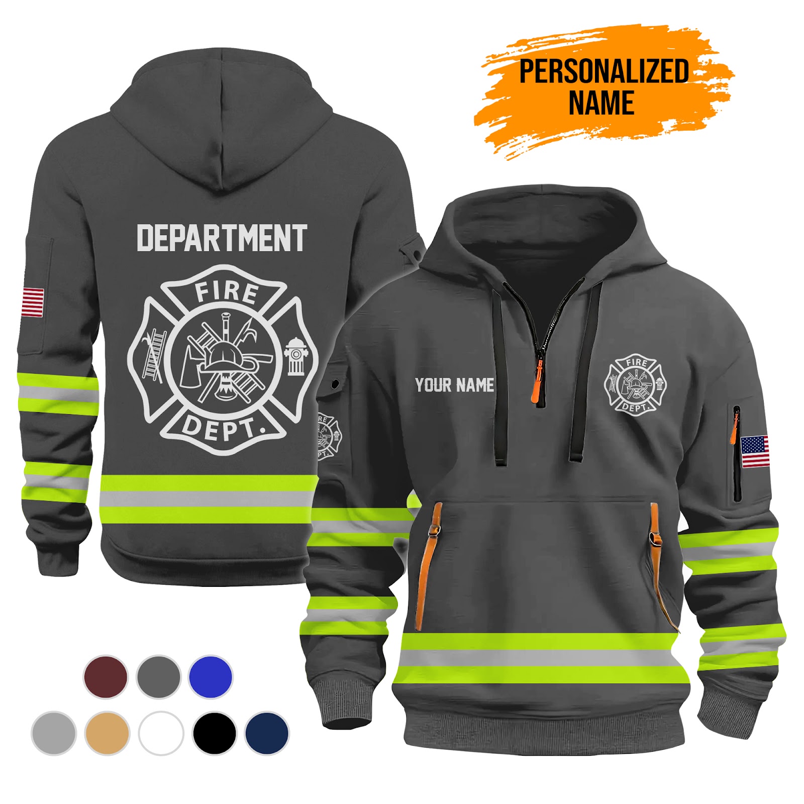 6228113-personalized-name-love-firefighter-3d-quarter-zip-hoodie-gl286-6.jpg Custom Love Firefighter 3D Quarter Zip Hoodie - photo 6