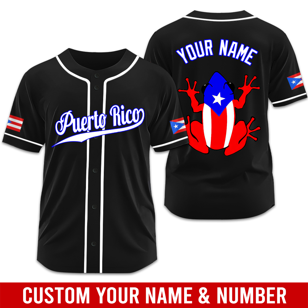 Custom Proud Puerto Rican Baseball Jersey Shirt - photo 3