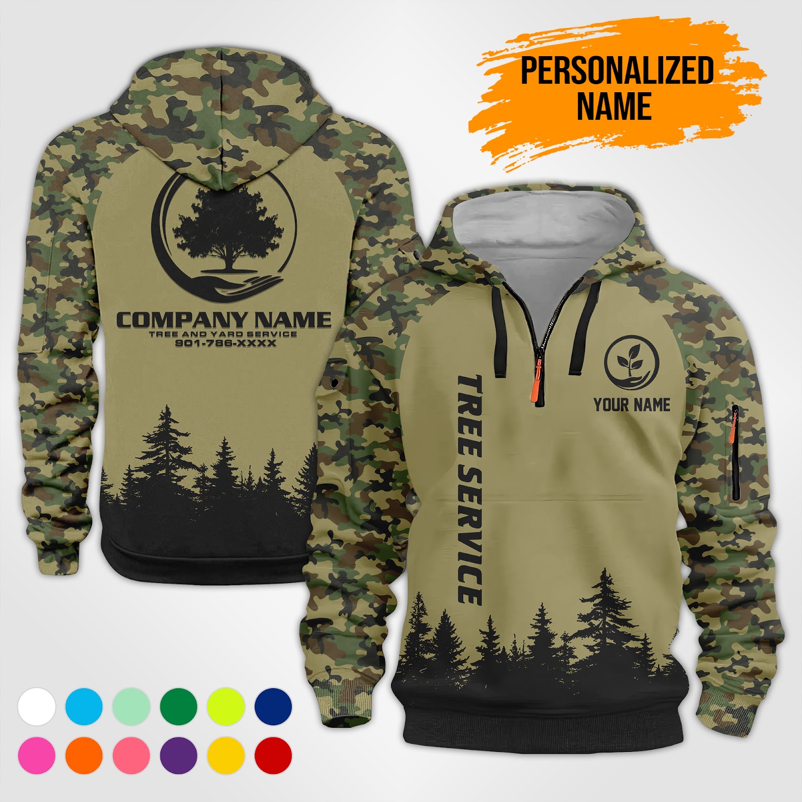 Custom Arborist Tree Services 3D Hoodie