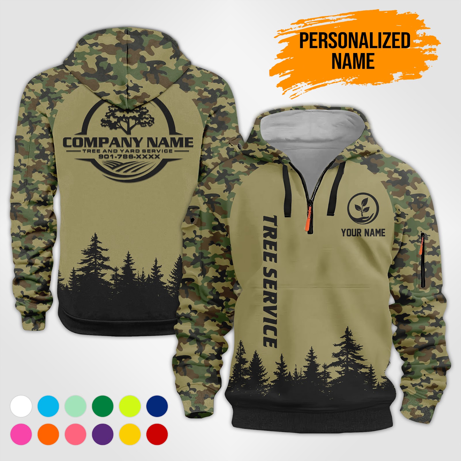 Custom Arborist Tree Services 3D Hoodie