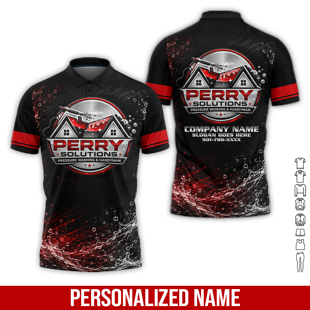 Custom Pressure Washing and Handyman Service Work Shirt All Over Printed GL395 - photo 2