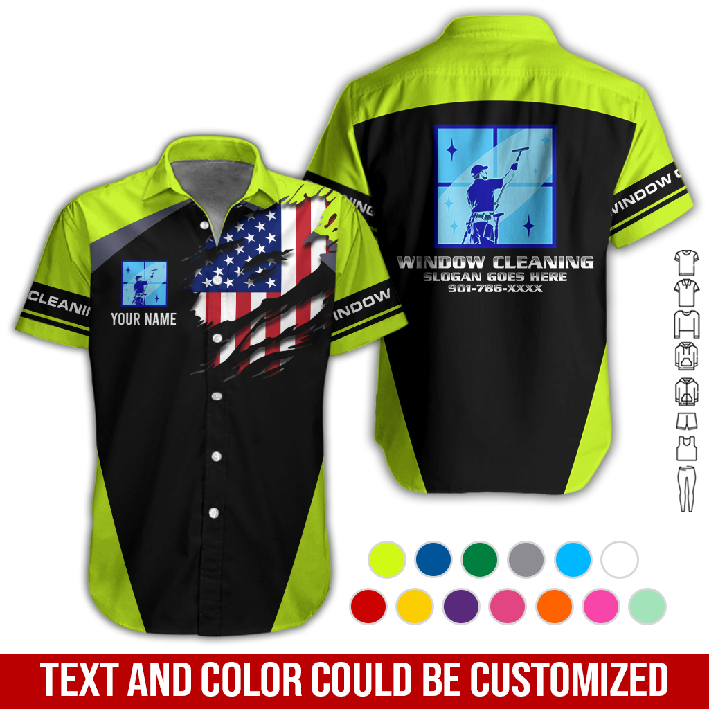 Personalized Name Window Cleaning Service 3D All Over Printed Clothes GL437