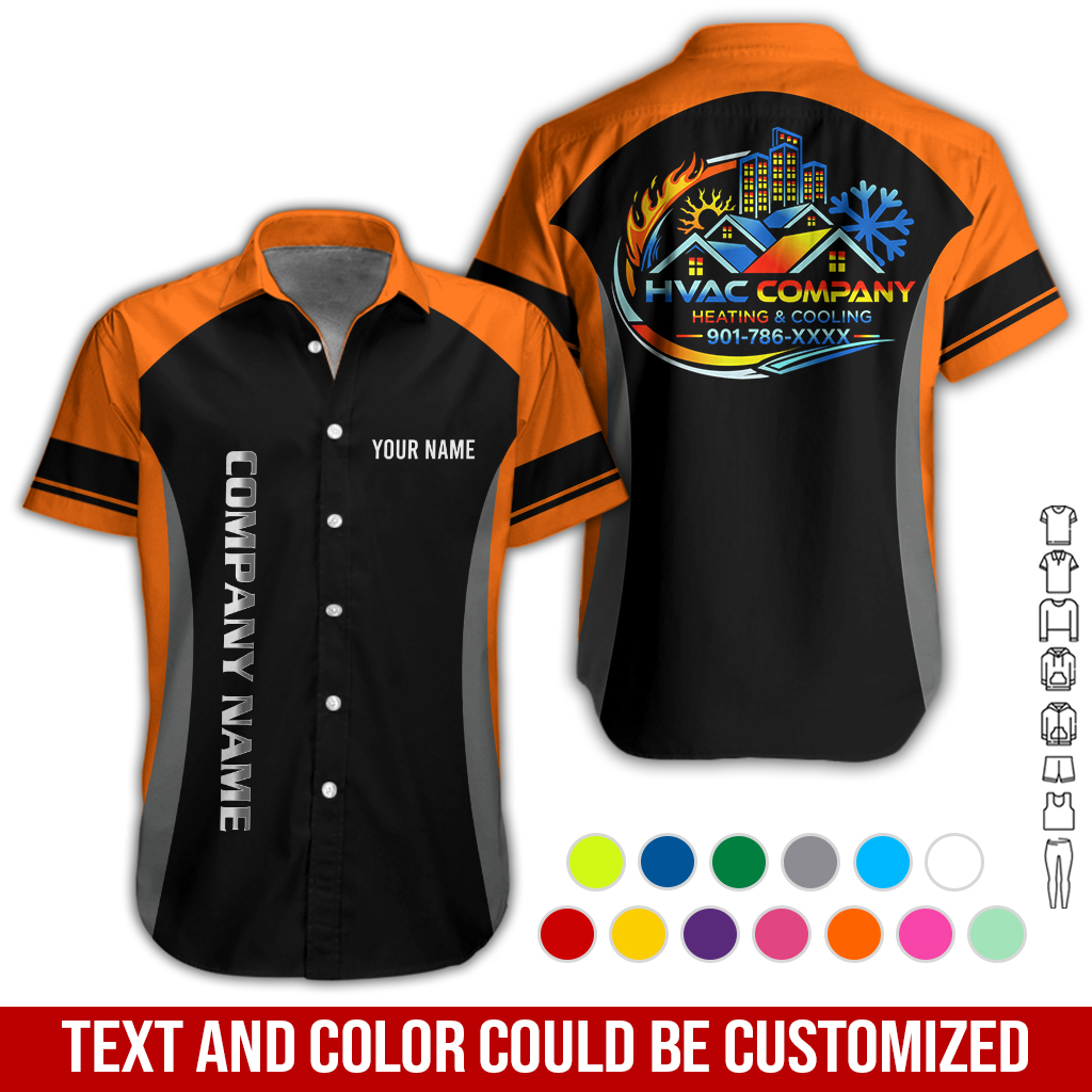 Personalized Name HVAC Company Uniform All Over Printed Clothes GL504
