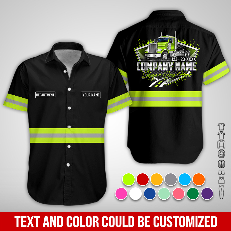 Personalized Work Shirt for Trucking, Custom Company, Slogan & Phone Number PC808