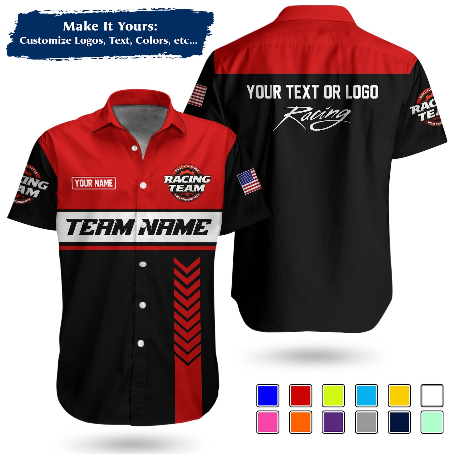 Personalized Name and Logo Racing Team All Over Printed Clothes GL526