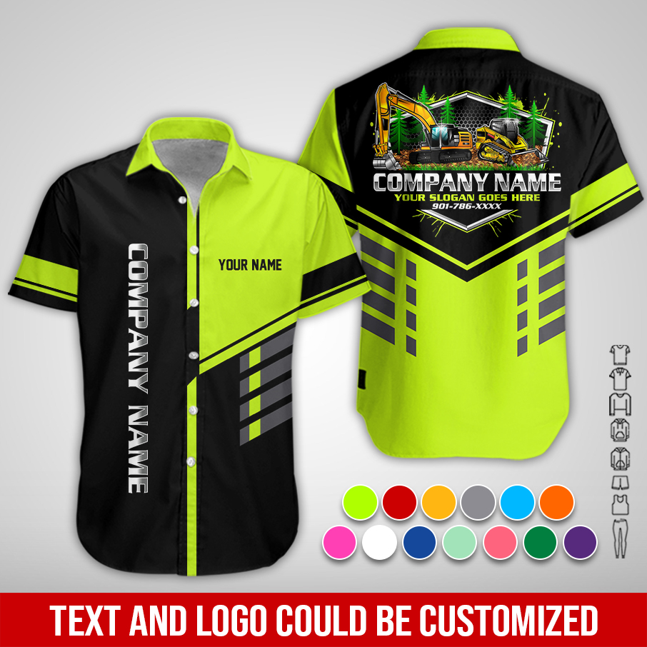 Personalized Work Shirt for Excavator, Custom Company, Slogan & Phone Number PC820