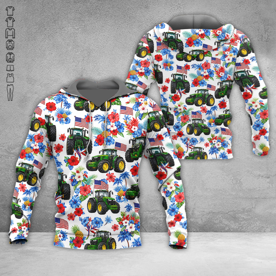 Patriotic Tractor American Flag - Farmer 4th of July Gifter All Over Printed Clothes ZM840