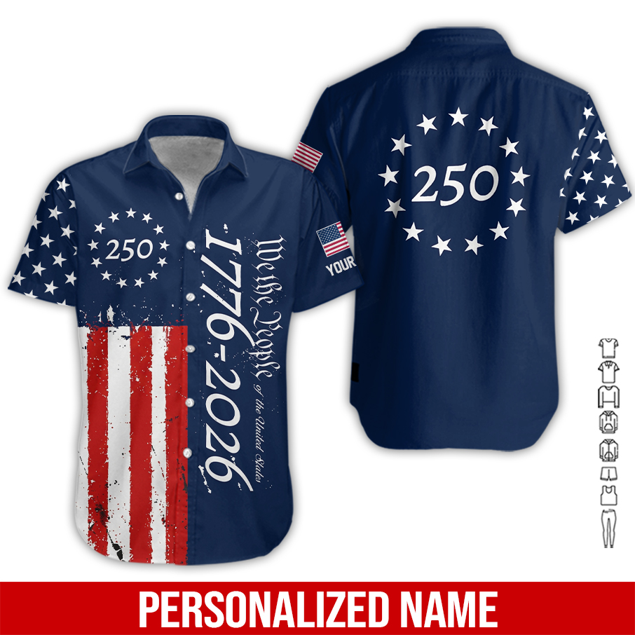 Personalized Name USA 250th Anniversary  USA Flag All Over Printed Clothes PC830