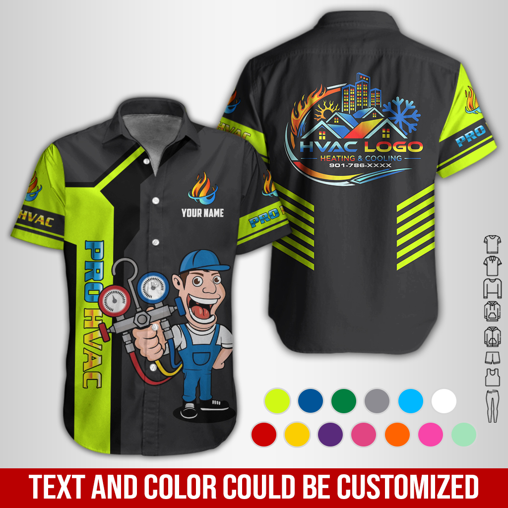Personalized Name HVAC 3D All Over Printed Clothes GL547