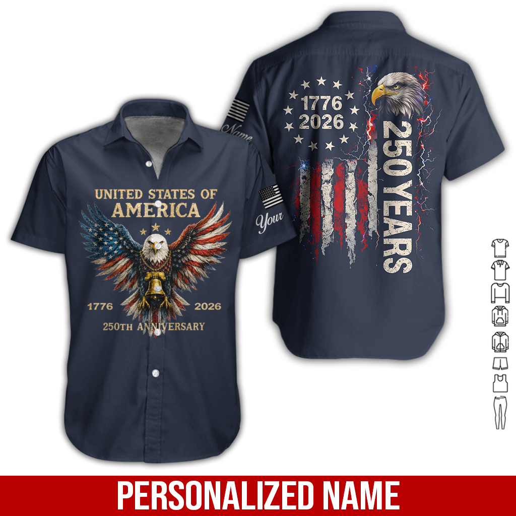 Personalized Name USA 250th Anniversary All Over Printed Clothes GL552