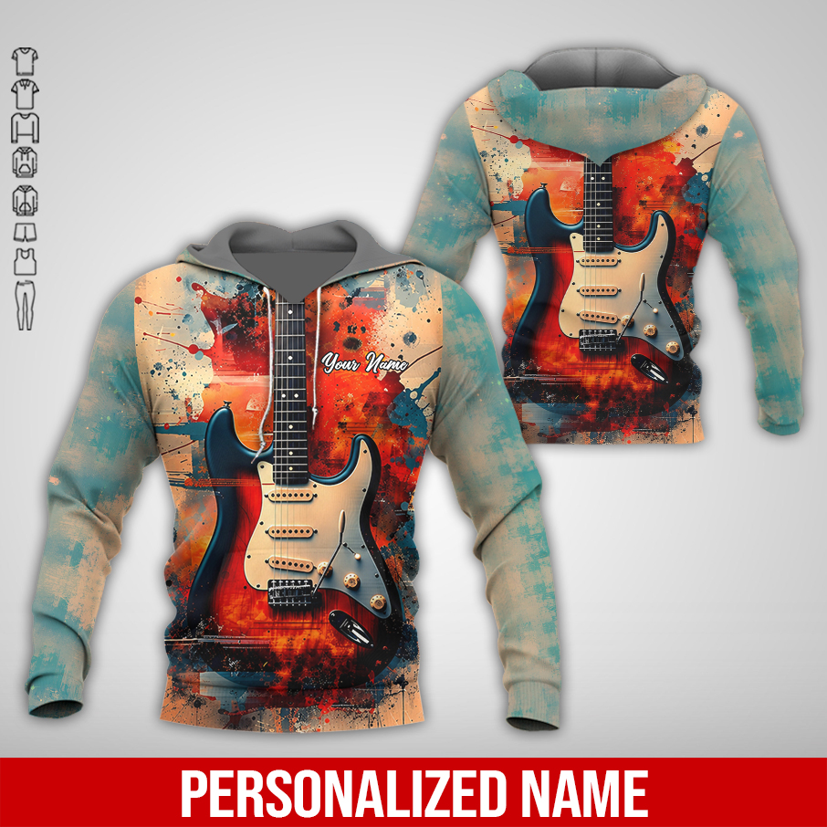 Personalized Name Love Guitar All Over Printed Clothes PC845