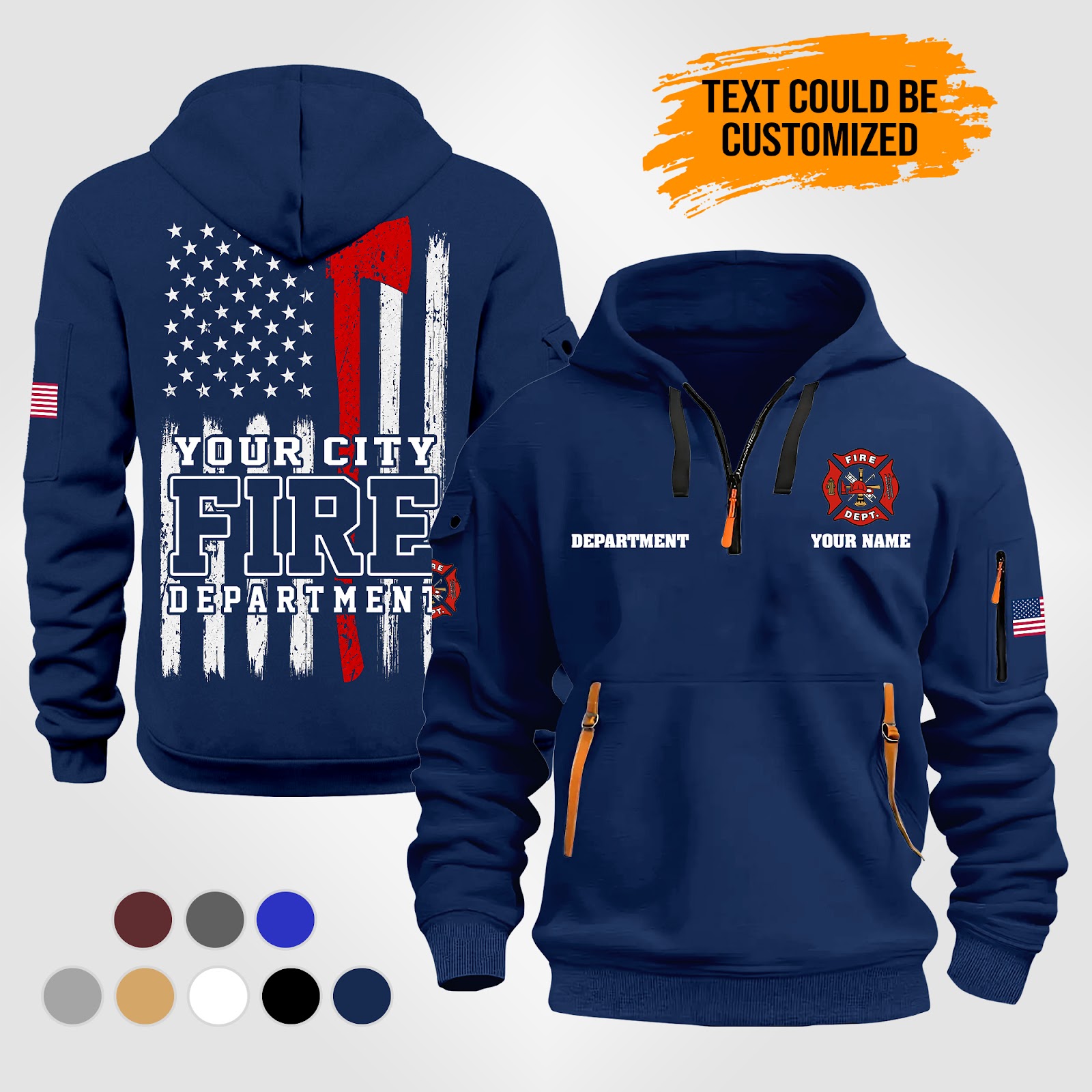 Personalized Name Love Firefighter 2D Quarter Zip Hoodie ZM857