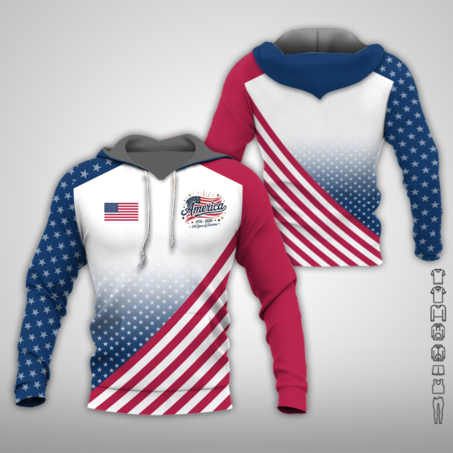 Personalized Name USA 250th Anniversary All Over Printed Clothes ZM861