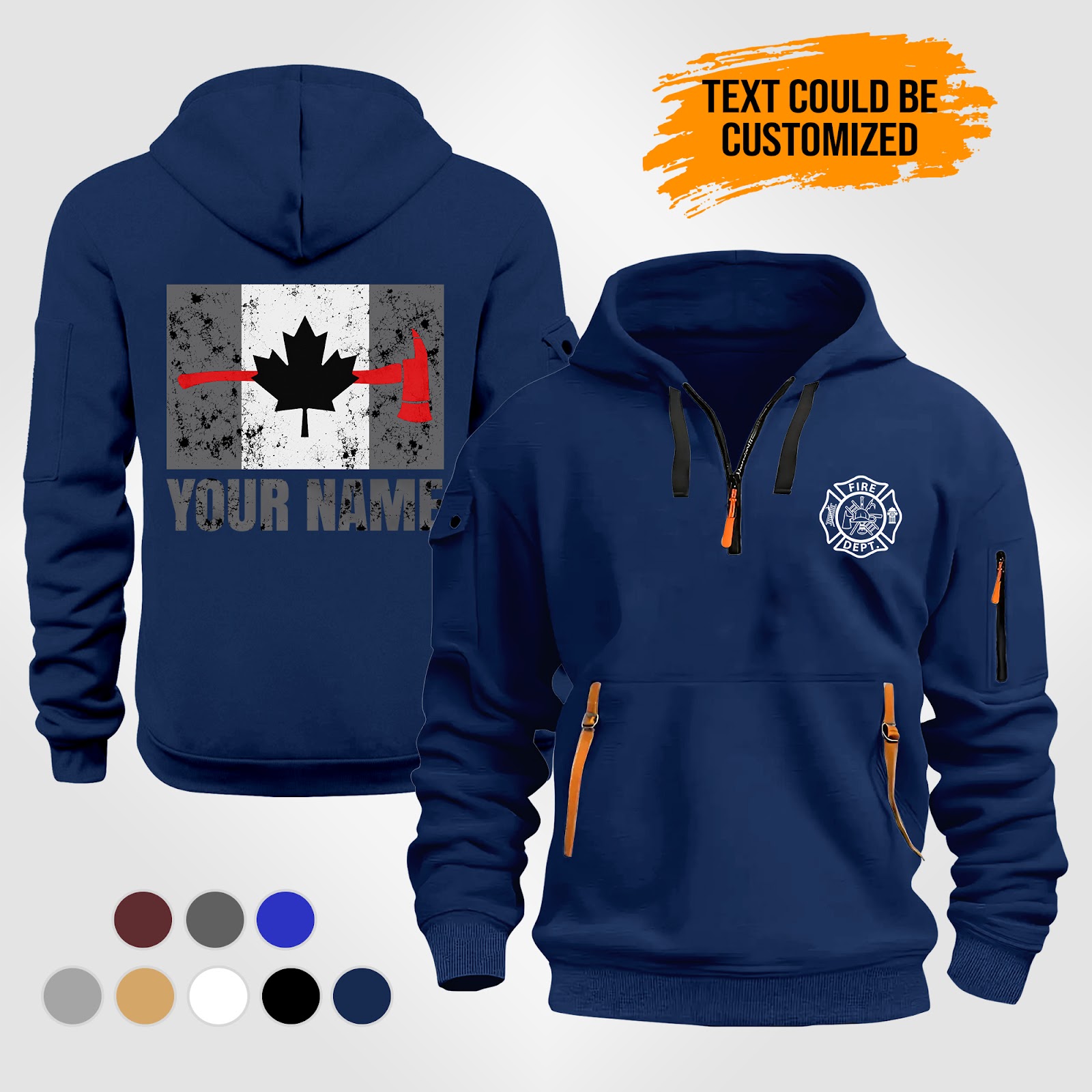 Personalized Name Love Firefighter 2D Quarter Zip Hoodie ZM877