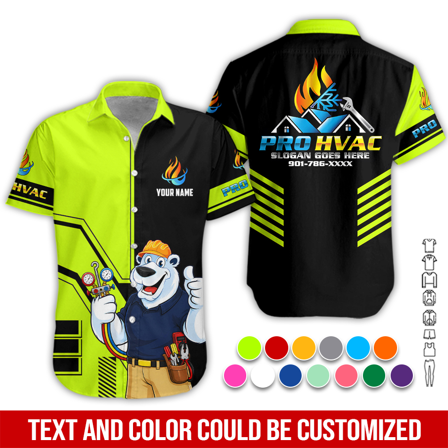 Personalized Name HVAC 3D All Over Printed Clothes PC879