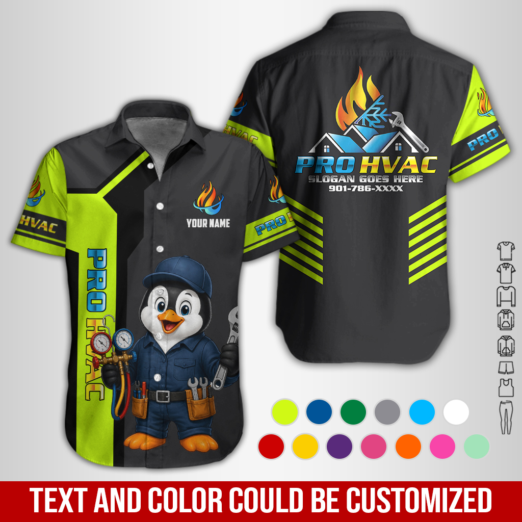 Personalized Name HVAC 3D All Over Printed Clothes GL589