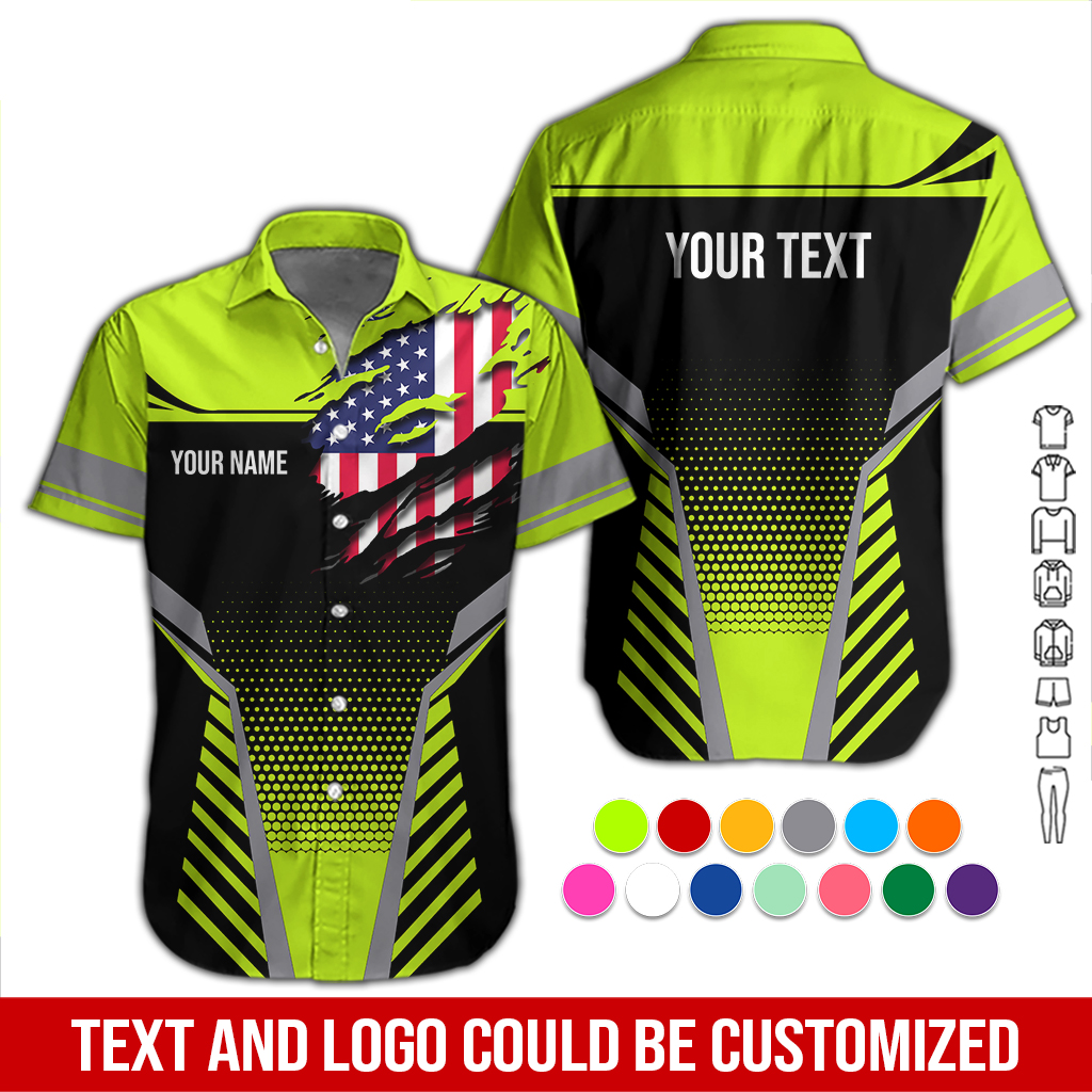 Personalized Name Work Shirt, Uniform Company All Over Printed Clothes DA437