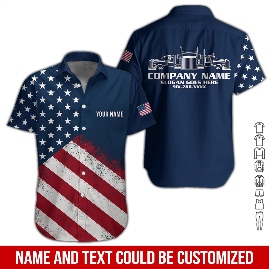 Personalized Name USA Trucking 3D All Over Printed Clothes DA455