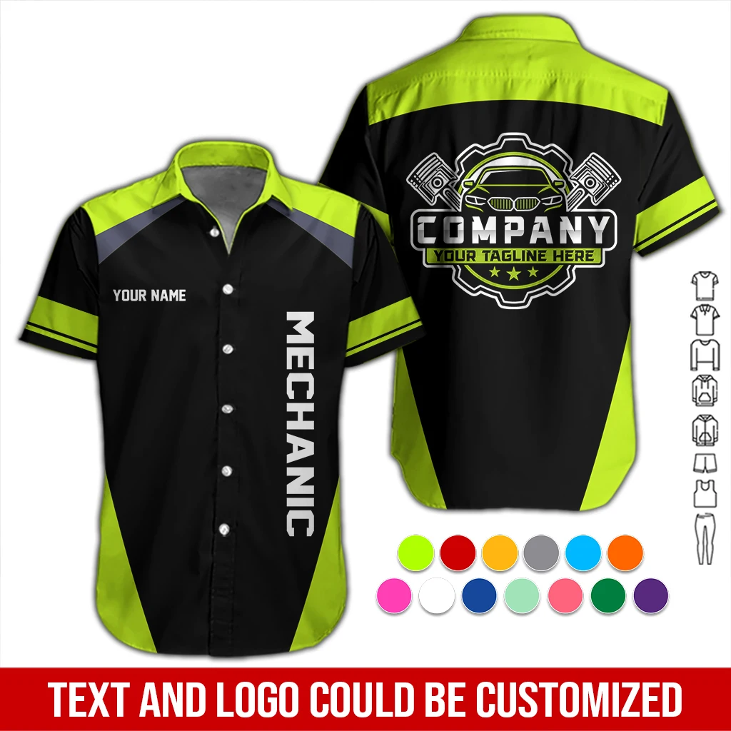 Personalized Name Auto Mechanic Uniform All Over Printed Clothes DA488