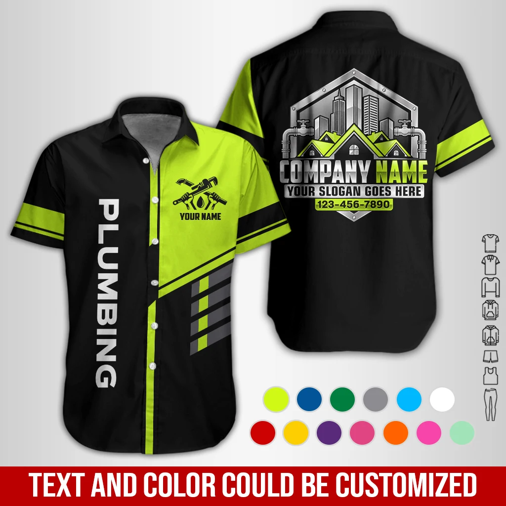 Personalized Name Plumbing Company All Over Printed Clothes GL656