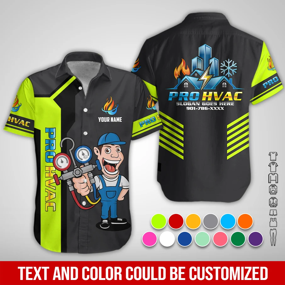Personalized Name HVAC 3D All Over Printed Clothes PC969