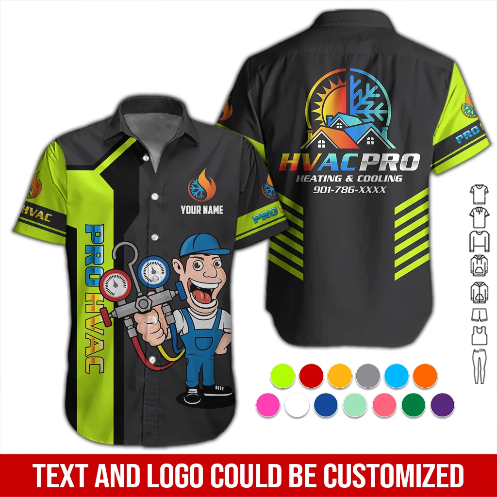 Personalized Name HVAC 3D All Over Printed Clothes DA505