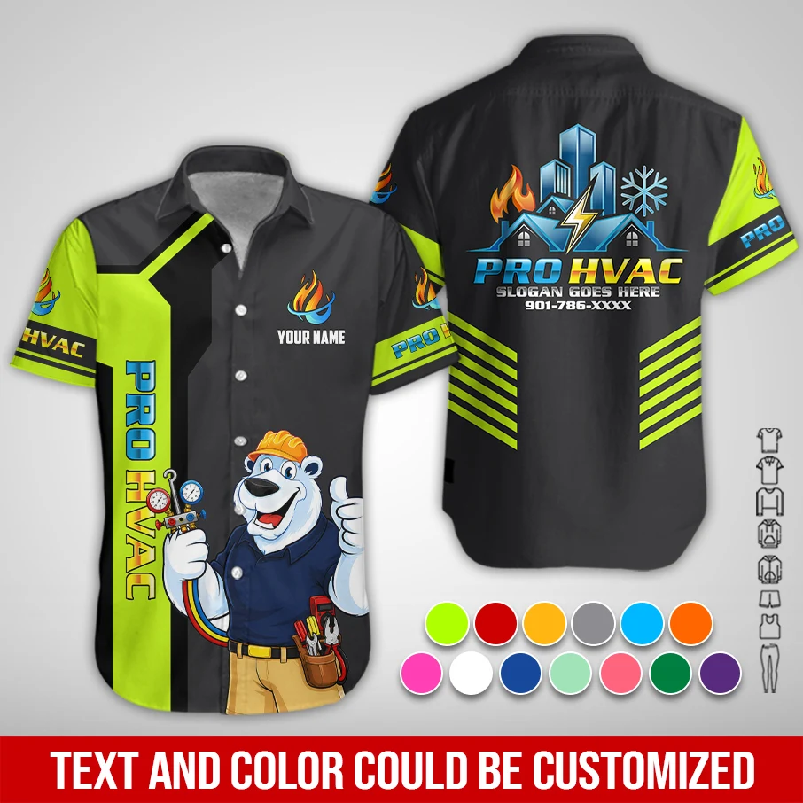 Personalized Name HVAC 3D All Over Printed Clothes PC970