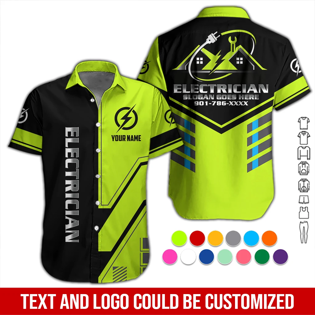 Personalized Name Electrician All Over Printed Clothes DA512