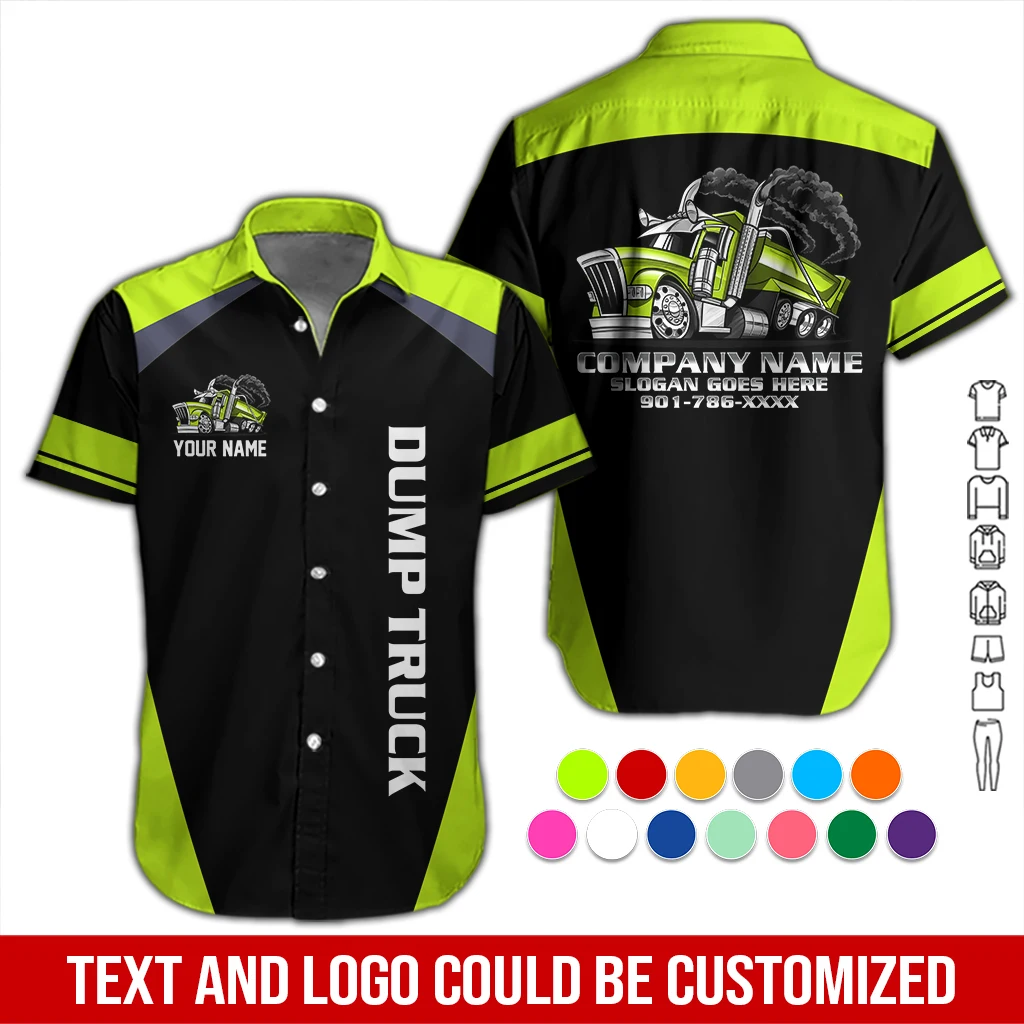Personalized Dump Truck Driver Work Shirt — Custom Name & Colors DA514