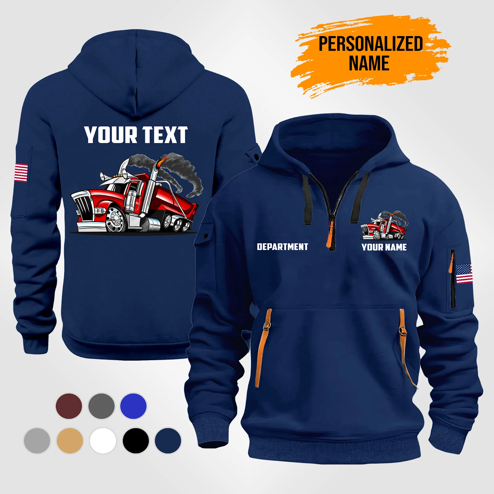 Personalized Dump Truck Driver Work Shirt — Custom Name & Colors PC983