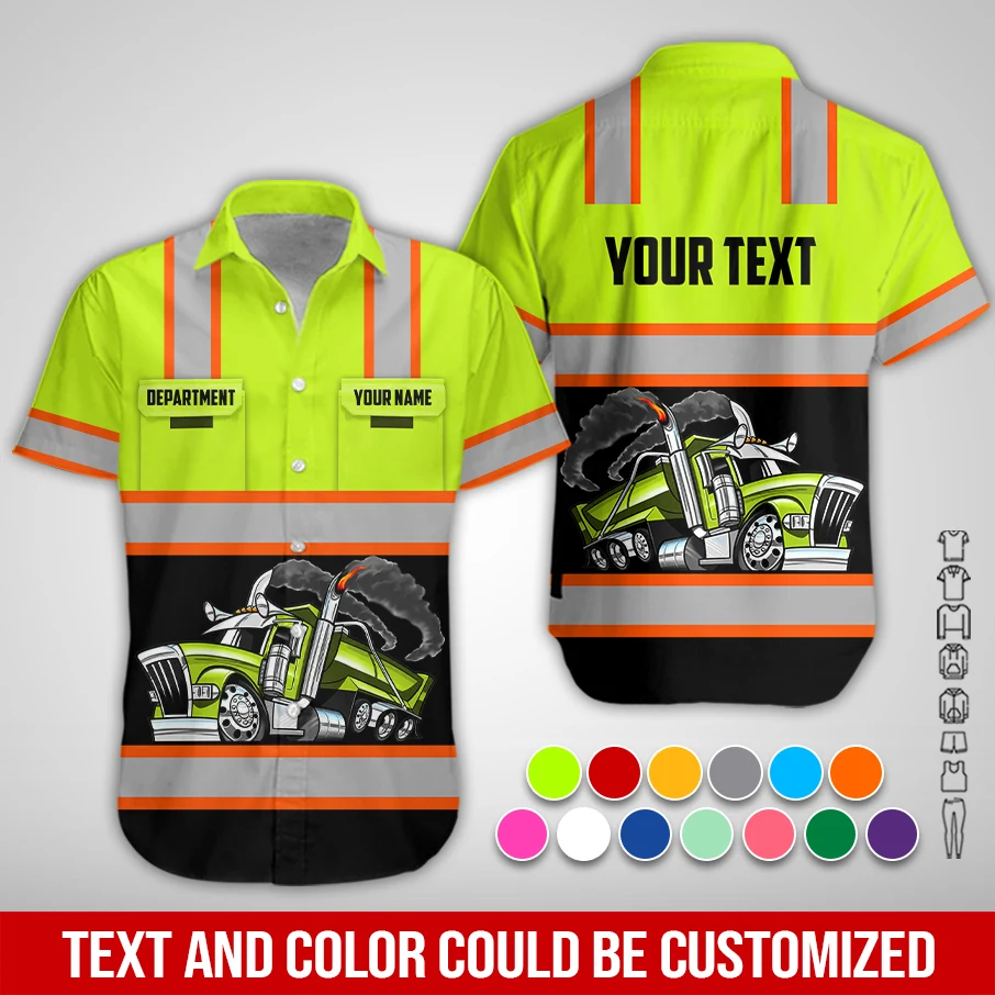 Personalized Dump Truck Driver Work Shirt — Custom Name & Colors PC984
