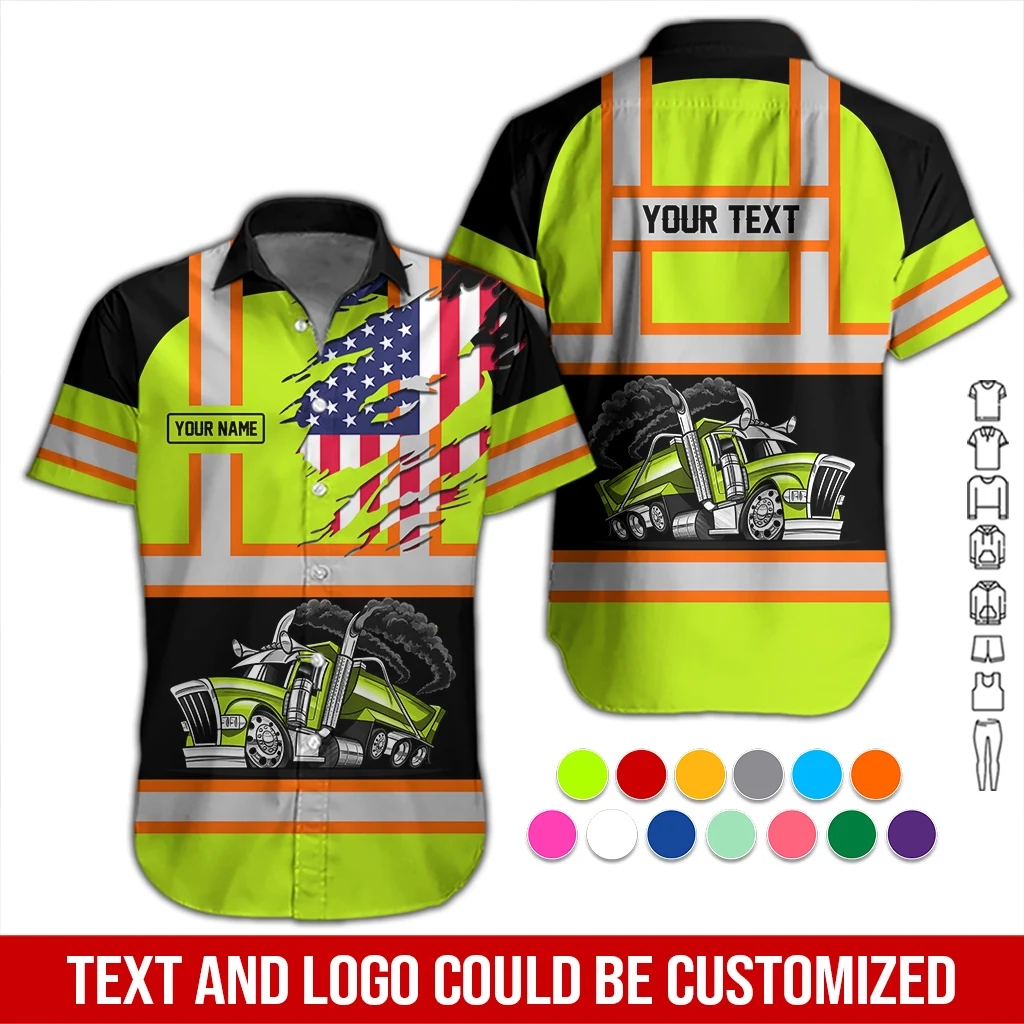 Personalized Dump Truck Driver Work Shirt — Custom Name & Colors DA516