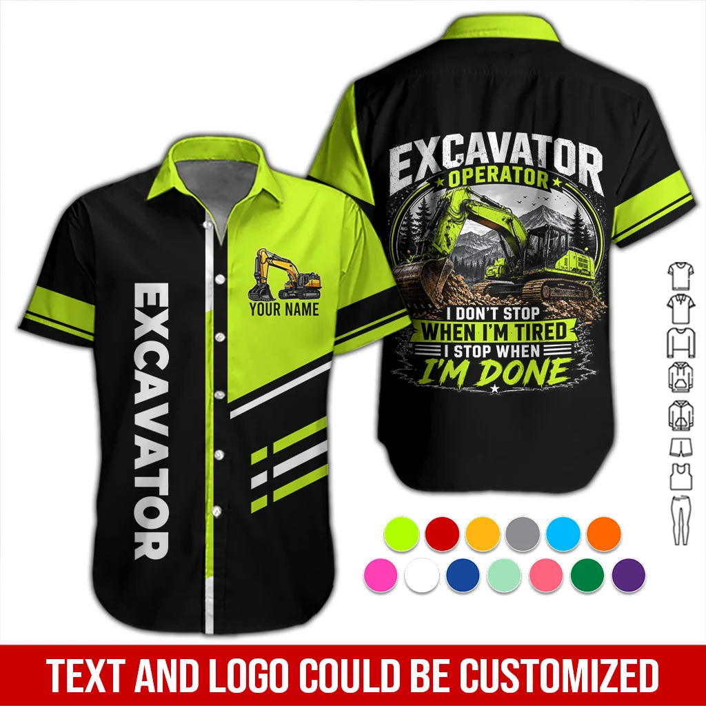 Personalized Name Excavator Operator All Over Printed Clothes DA517