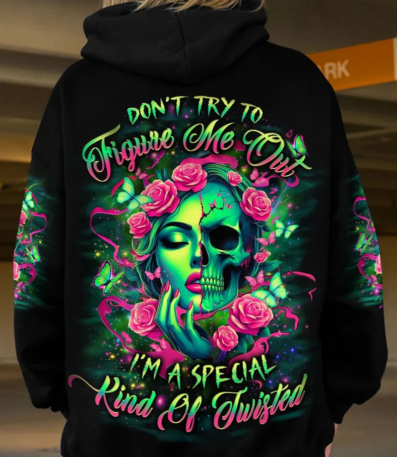 DON'T TRY TO FIGURE ME OUT SKULL ALL OVER PRINT PC993