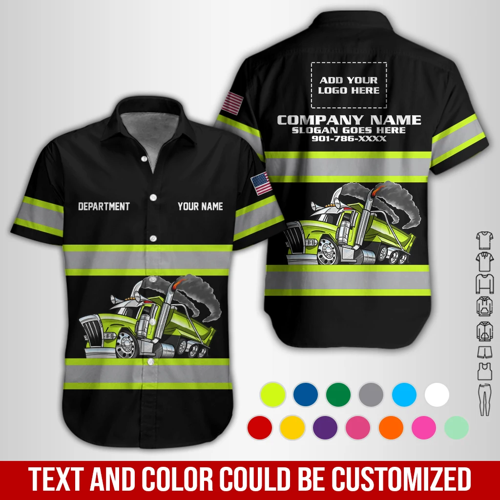Personalized Dump Truck Driver Work Shirt — Custom Name & Colors GL6836