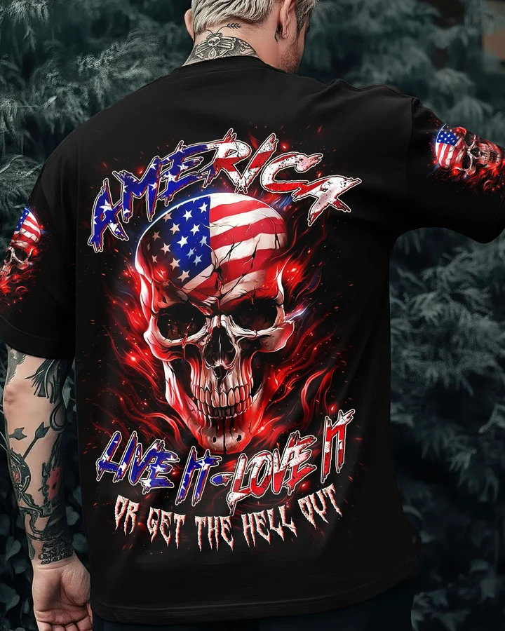 AMERICA LIVE IT LOVE IT OR GET THE HELL OUT ALL OVER PRINT ZM995