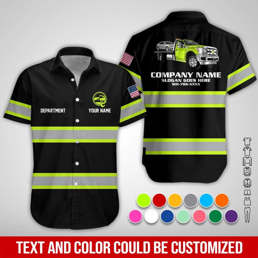 Personalized Name And Color Love Tow Truck All Over Printed Clothes PM39