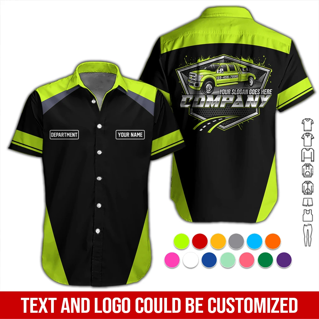 Personalized Name Tow Truck 3D All Over Printed Clothes DA556