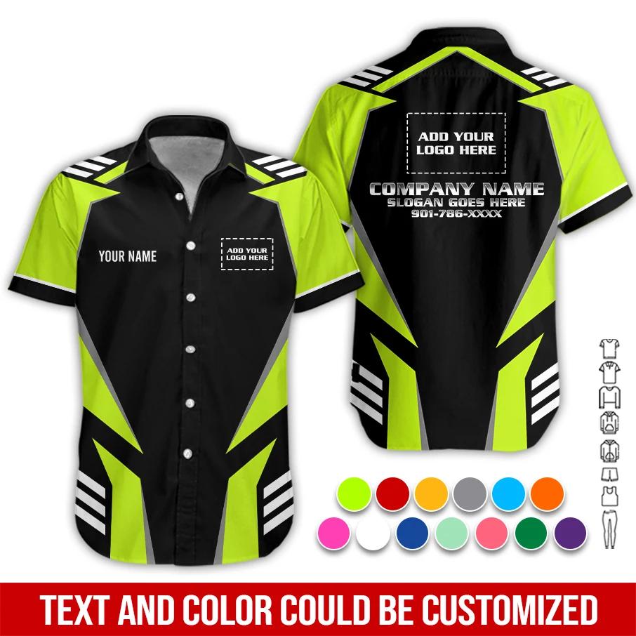 Personalized Name And Color Job Uniform All Over Printed Clothes PL25