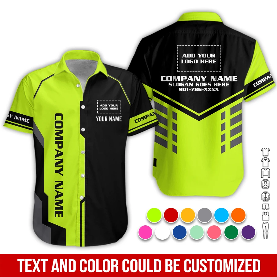 Personalized Name And Color Job Uniform All Over Printed Clothes PL28