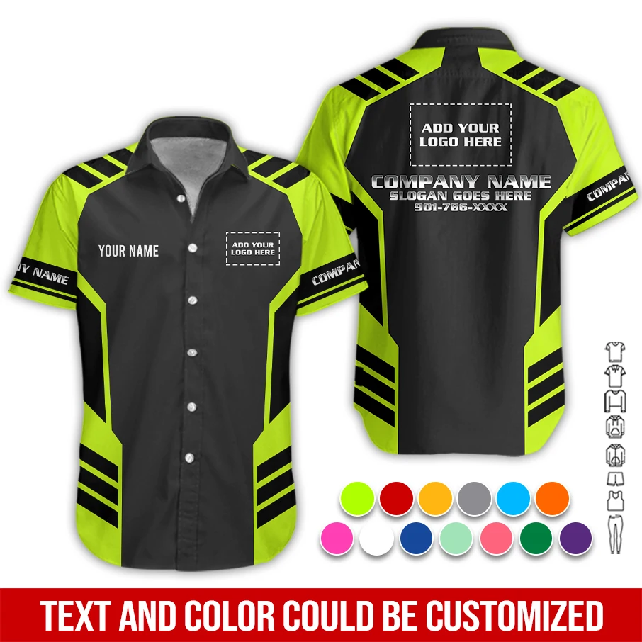 Personalized Name And Color Job Uniform All Over Printed Clothes PL27
