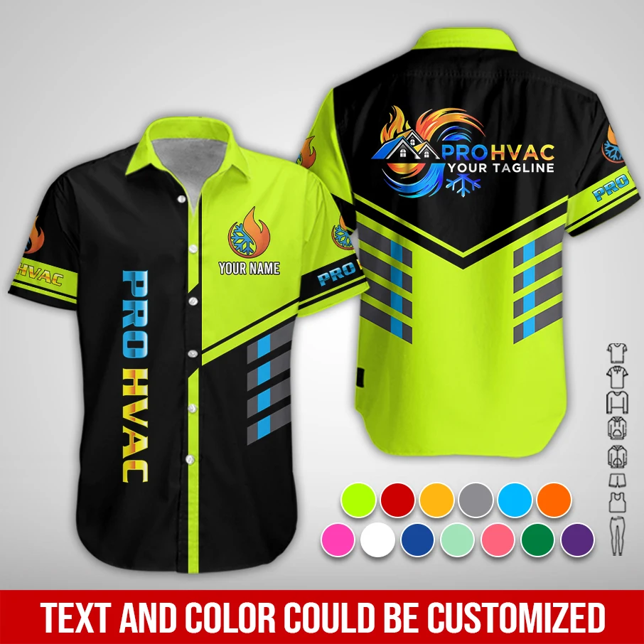 Personalized Name HVAC 3D All Over Printed Clothes PL36