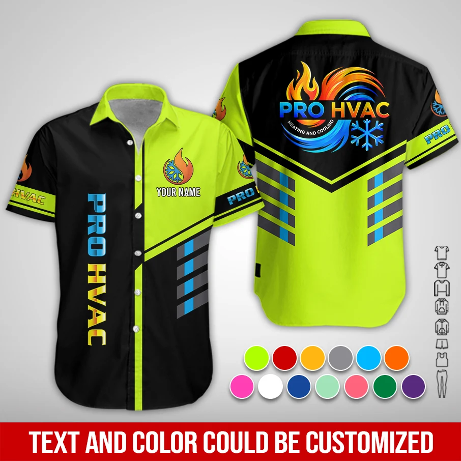 Personalized Name HVAC 3D All Over Printed Clothes PL37