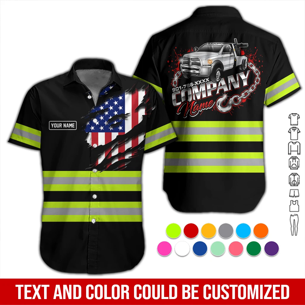 Personalized Name Custom Towing Service All Over Printed Clothes DA581