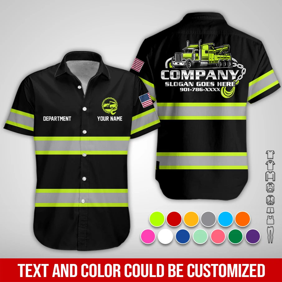 Personalized Name Tow Truck 3D All Over Printed Clothes PM70
