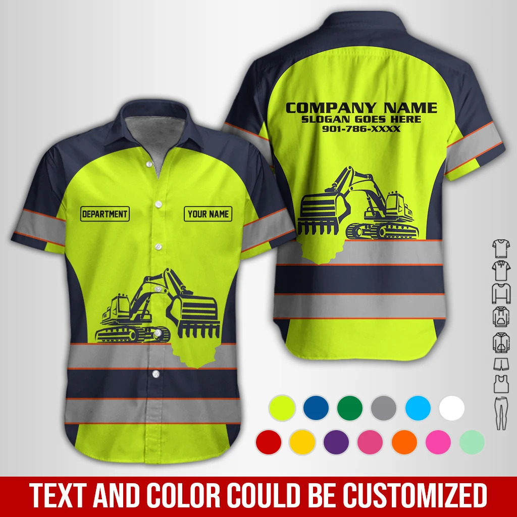 Personalized Name And Color Love Excavator 3D All Over Printed Clothes GL740