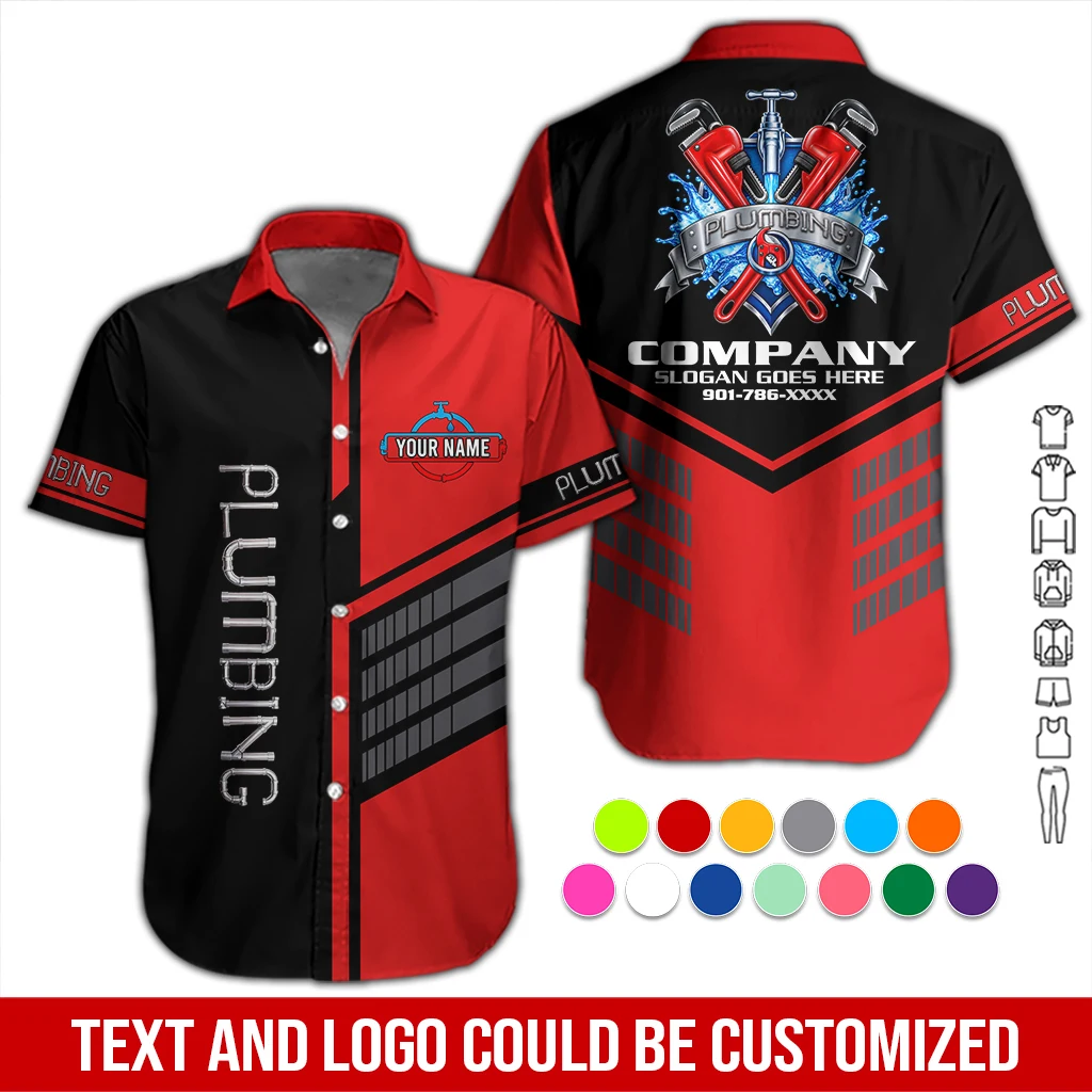 Custom Plumbing Work Shirt – Personalized Name, Logo & Hi-Vis Colors DA599